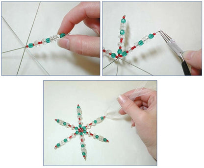 Snowflake Wire Forms, 4-1/2 Inch, 0.8mm, 7 pcs