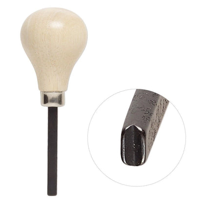 Prong Pusher Tool, Wood Handle, 3-5/8 Inch, 5x3mm Grooved Tip