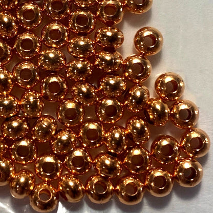 Beadsmith Smooth Copper Donut Rondelle Beads, 3mm, 144 pcs