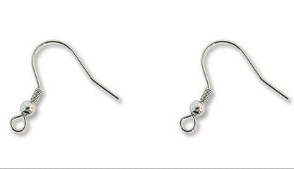 316L Stainless Steel 20mm Fishhook Ear Wires with 3mm Ball & Open Loop, 72 pcs