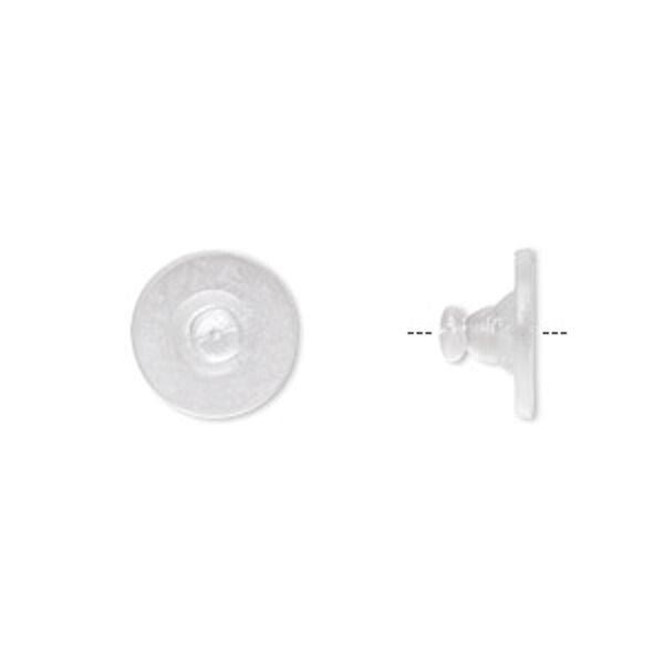 Clear Rubber Hypoallergenic 11x6mm Earring Backs (Earnuts), No Latex