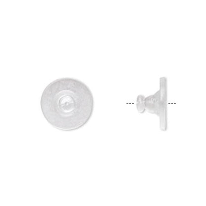 Clear Rubber Hypoallergenic 11x6mm Earring Backs (Earnuts), No Latex