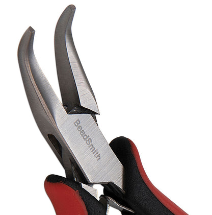Super Fine Bent Nose Pliers, Ergonomic Grip, 1mm Tip, 5 Inch