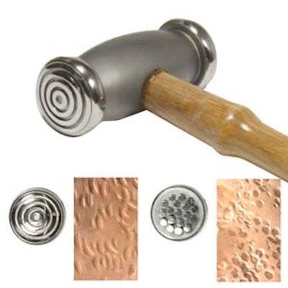 BeadSmith Double Texture Hammer 10oz - Wide Circles & Dots