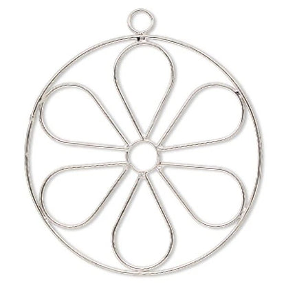 Steel Wire Flower Ornament Frame, 4 inch, 2 pcs