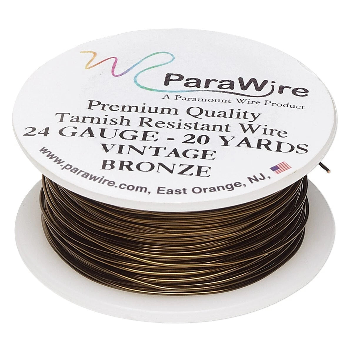 ParaWire Vintage Bronze Round Wrapping Wire, 24 Gauge (0.51mm), 20 yd