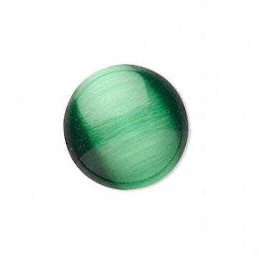 Cat's Eye Fiber Optic Glass Cabochons, Flat Back Round, 10mm to 20mm