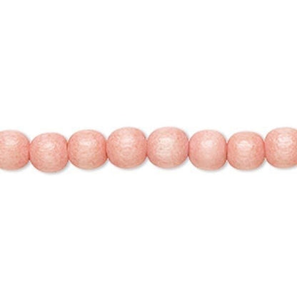Dyed & Waxed Wood Round Beads 6mm - 2 Strands (approx. 140 pcs)