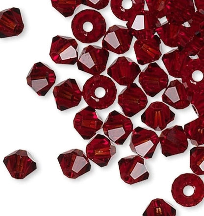 Swarovski Siam Red 5328 Xilion Bicone Beads, 3mm - 48 or 144 pcs