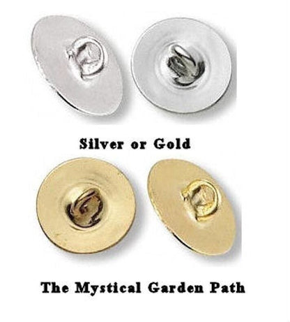 Brass Bond-On Button Backs with Loop 6mm or 10mm - 100 pcs