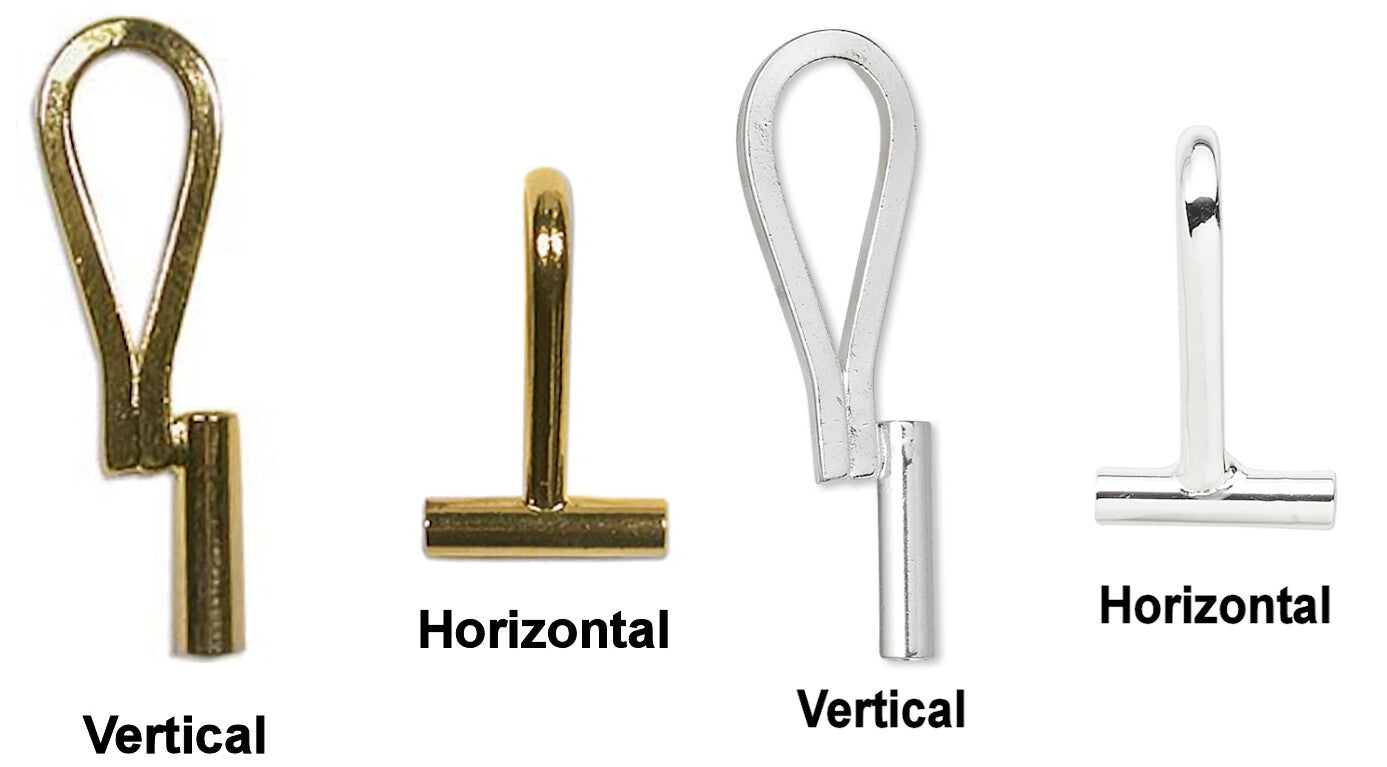 BeadSmith Brass Brooch Pin Converter with Bail, Horizontal or Vertical