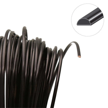 Non-Tarnish Black Plated Copper Half Round Wire, 18 Gauge (1.02mm), 7 Yards