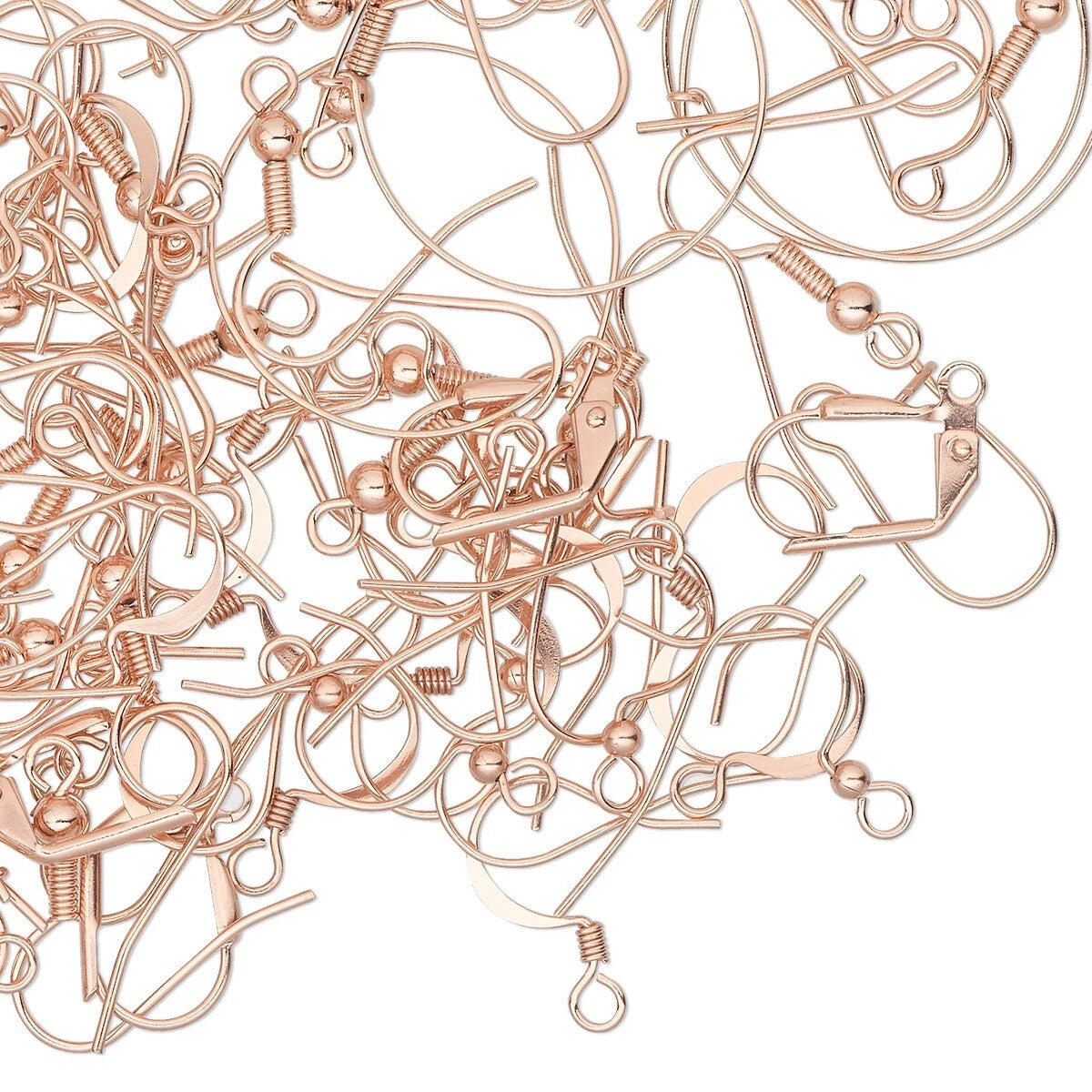 Copper Plated Ear Wire Mix, 50 Pairs – Fishhooks, Hoops, Leverbacks & More