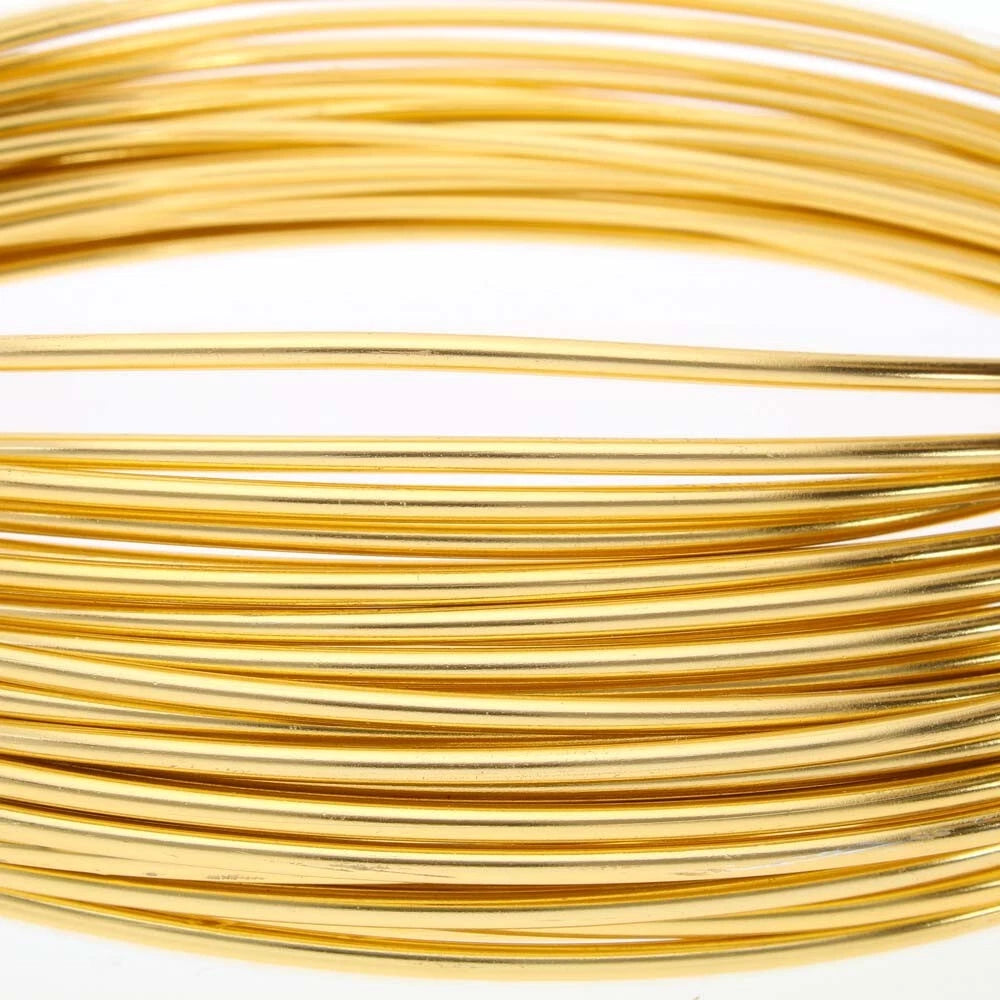 Beadsmith Light Gold Anodized Aluminum Wire, 12 Gauge (2mm), 39 Feet