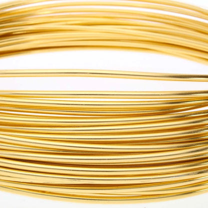 Beadsmith Light Gold Anodized Aluminum Wire, 12 Gauge (2mm), 39 Feet