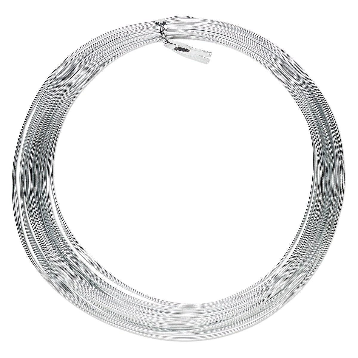 Silver Anodized Aluminum Wrapping Wire, 20 Gauge / 0.8mm, 45 ft