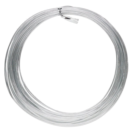 Silver Anodized Aluminum Wrapping Wire, 20 Gauge / 0.8mm, 45 ft