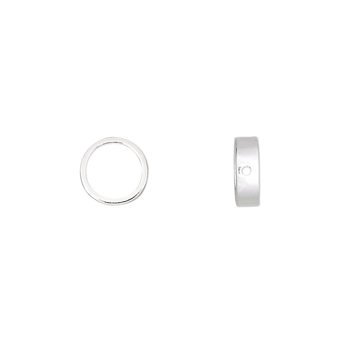 Sterling Silver Round Bead Frames 9mm Fits up to 6.5mm Bead (2 pc)