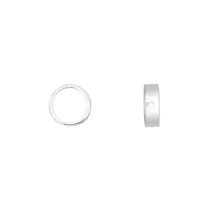 Sterling Silver Round Bead Frames 9mm Fits up to 6.5mm Bead (2 pc)