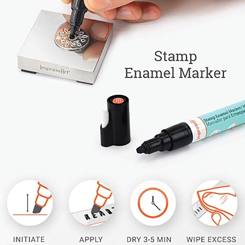 ImpressArt Black Stamp Enamel Marker for Metal Stamping