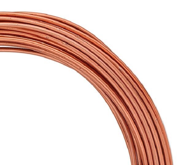Anodized Aluminum Round Wrapping Wire, 12 Gauge, 45 Feet