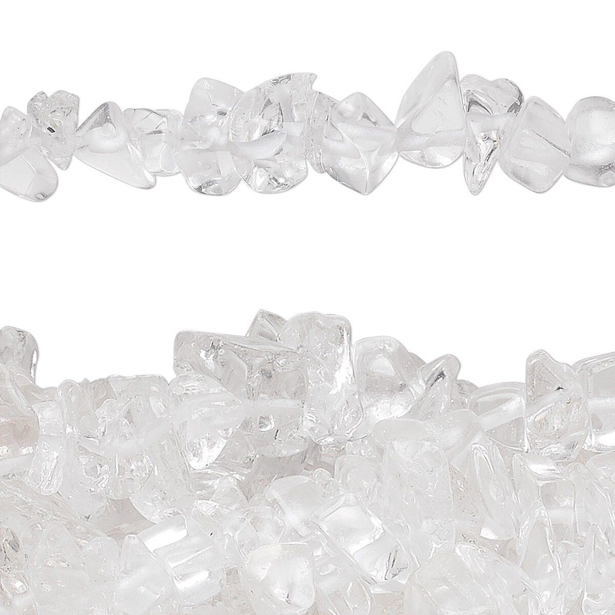34" Strand Natural Quartz Crystal Medium Chip Beads with 0.5-1.5mm Hole