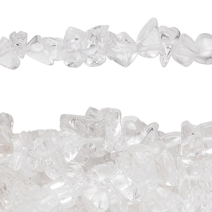 34" Strand Natural Quartz Crystal Medium Chip Beads with 0.5-1.5mm Hole