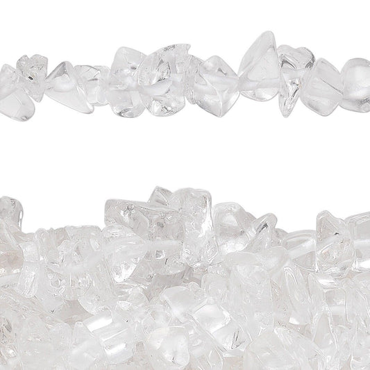34" Strand Natural Quartz Crystal Medium Chip Beads with 0.5-1.5mm Hole