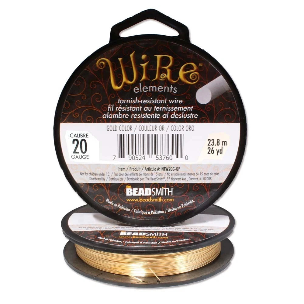 Beadsmith Tarnish Resistant Gold Round Wire, 20 Gauge, 26 Yards