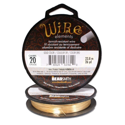 Beadsmith Tarnish Resistant Gold Round Wire, 20 Gauge, 26 Yards
