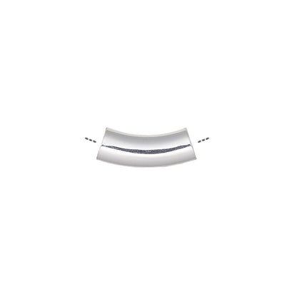 Silver Plated Brass Curved Tube Beads 15x5mm, 10 pcs