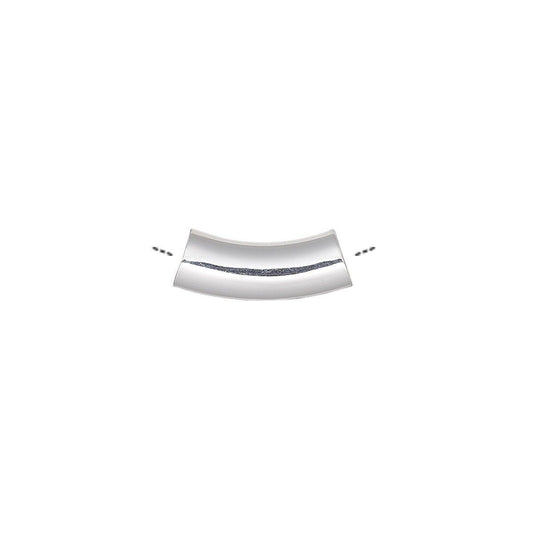 Silver Plated Brass Curved Tube Beads 15x5mm, 10 pcs