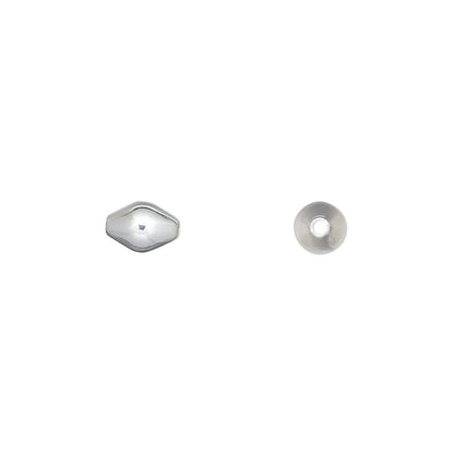 Silver Plated Brass Double Cone Beads, 5x7mm, 100 pcs