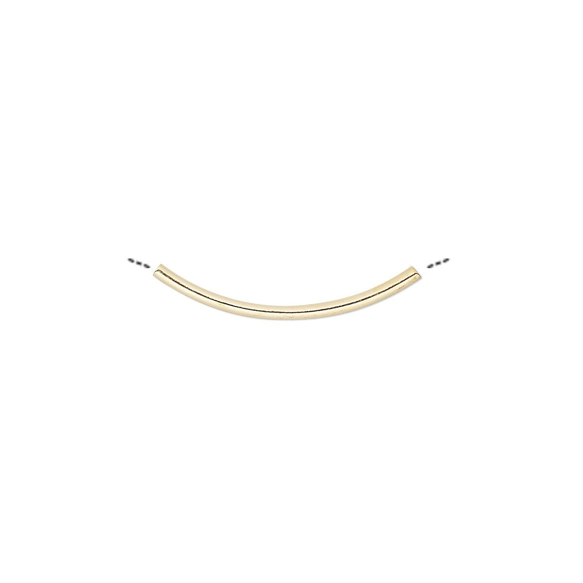 Gold Plated Brass Curved Tube Beads 20x1.2mm, 144 pcs