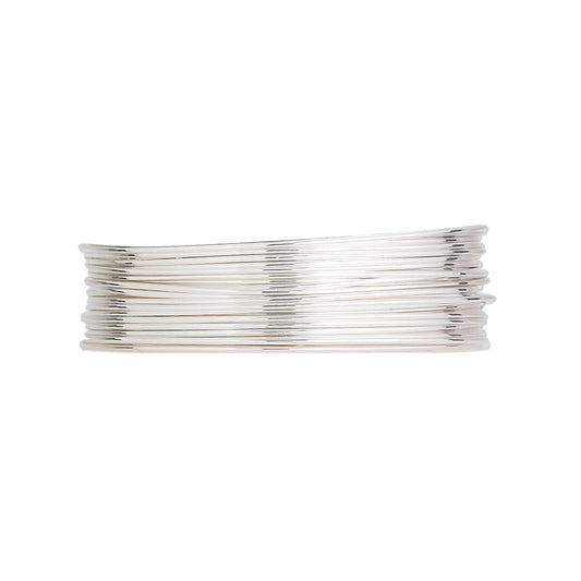 Argentium Sterling Silver Half Hard Round Wire, 24 Gauge, 5 Feet