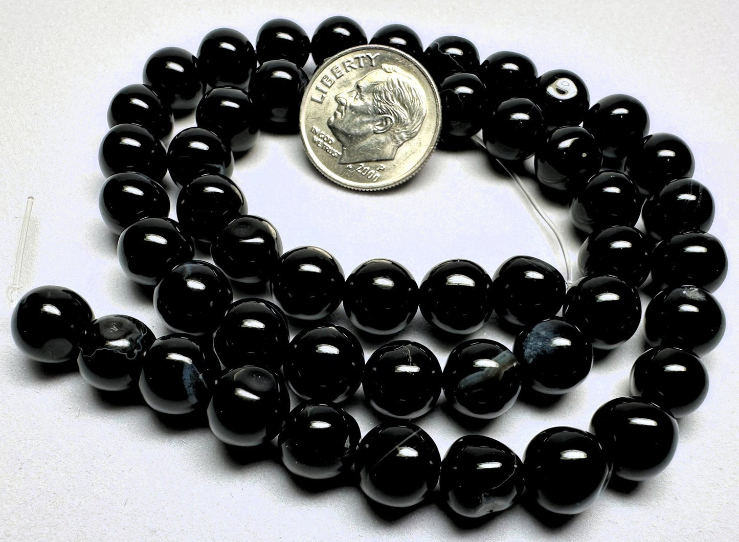 Bead, Black Agate (Dyed) 8mm Round Gemstone Beads 1 Strand(50)