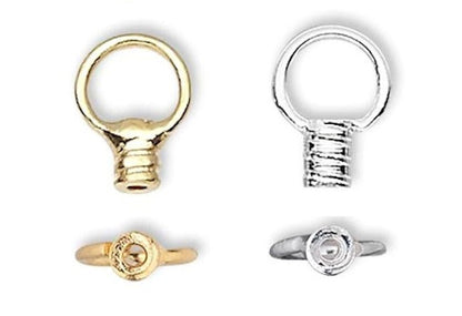 Crimp Ends with Loop, 2.5x1.5mm Tube, 0.5mm ID, Gold or Silver Plated, 10 pcs