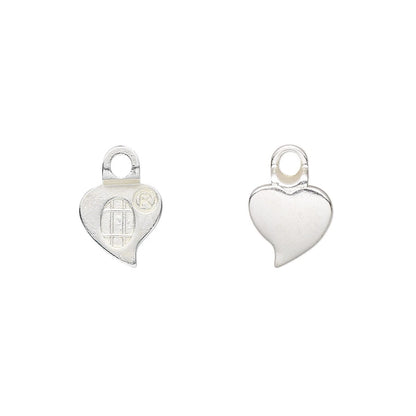 Aanraku Silver Plated Glue-On Heart Earring Bail, 9x13mm, 4 pcs