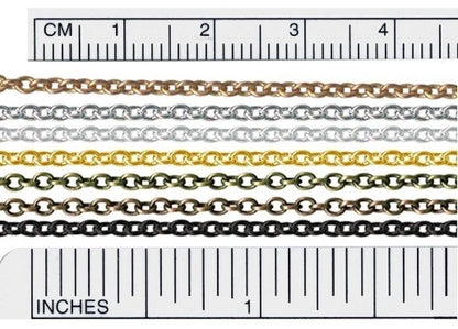 Gold Plated Brass Cable Chain, 2.1x2.7mm Links - 32 Foot Spool