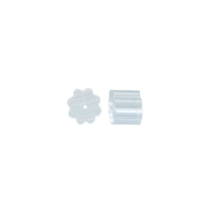 Clear Rubber Earring Backs, 3x3.5mm, Ribbed, Latex Free, 500 pcs