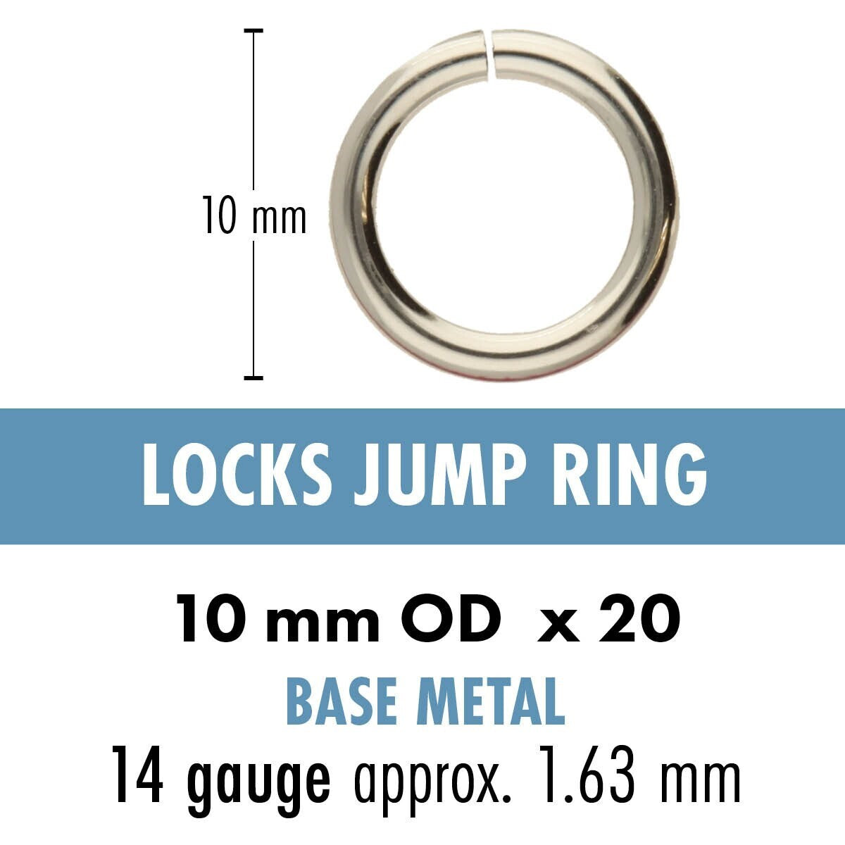 BeadSmith Silver Plated JumpLock Jump Rings - 4mm, 8mm, or 10mm