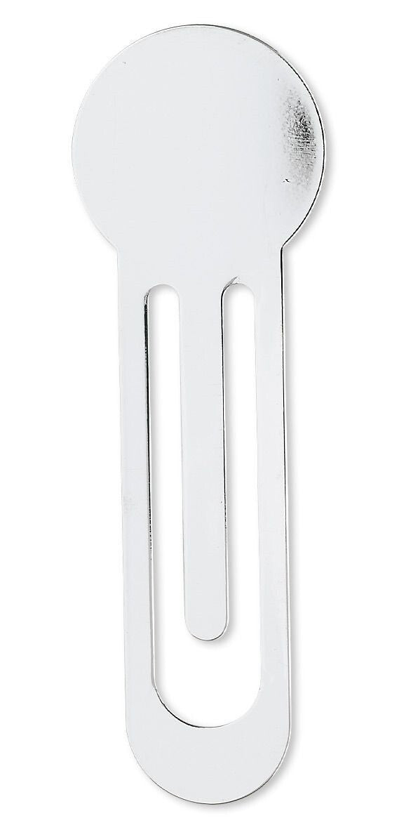 Silver Plated Brass Bookmarks with 26mm Flat Pad and Clip 80x26mm – 4 pcs