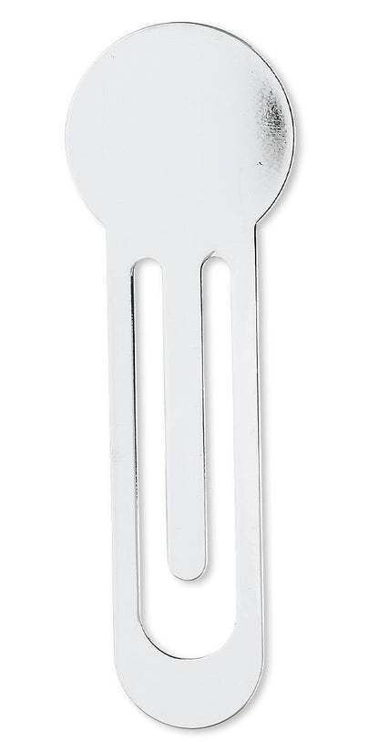 Silver Plated Brass Bookmarks with 26mm Flat Pad and Clip 80x26mm – 4 pcs