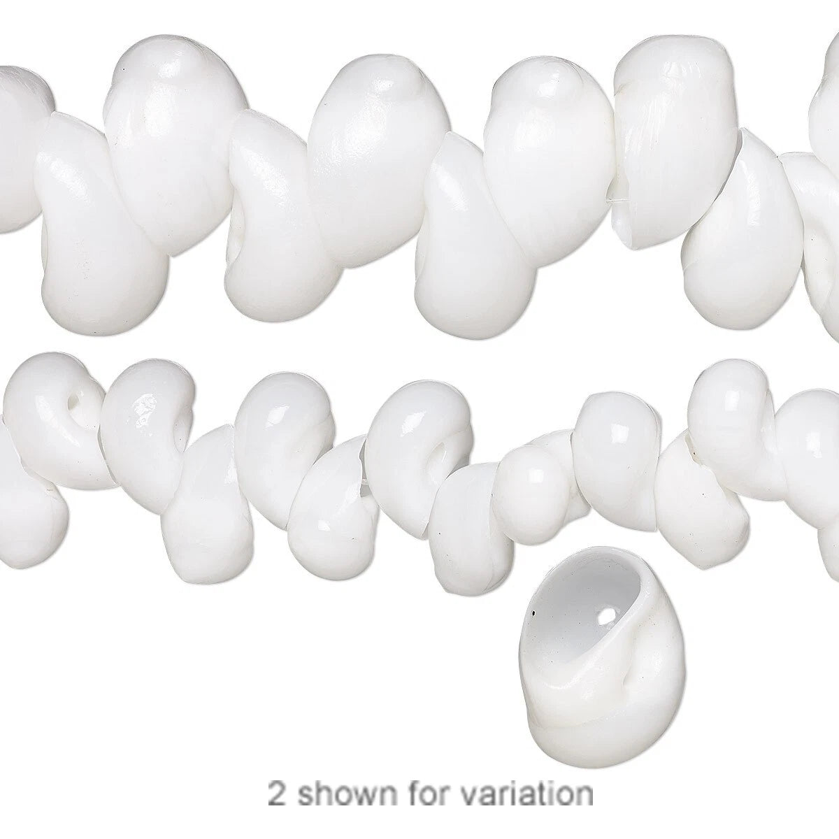 Natural White Moon Sea Shell Beads, 13x8–22x13mm, 1 Strand (approx. 40–68)