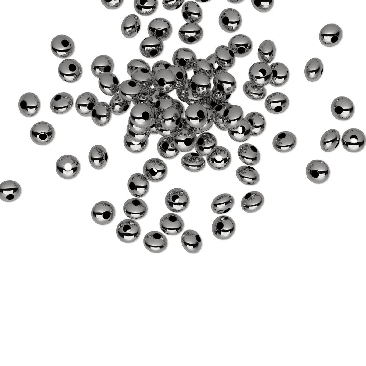 Gunmetal Plated Brass Smooth Rondelle Beads, 3x2mm, 144 pcs