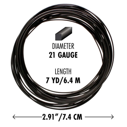 Beadsmith Black Square Wrapping Wire, 21 Gauge (1.02mm), 7 yd