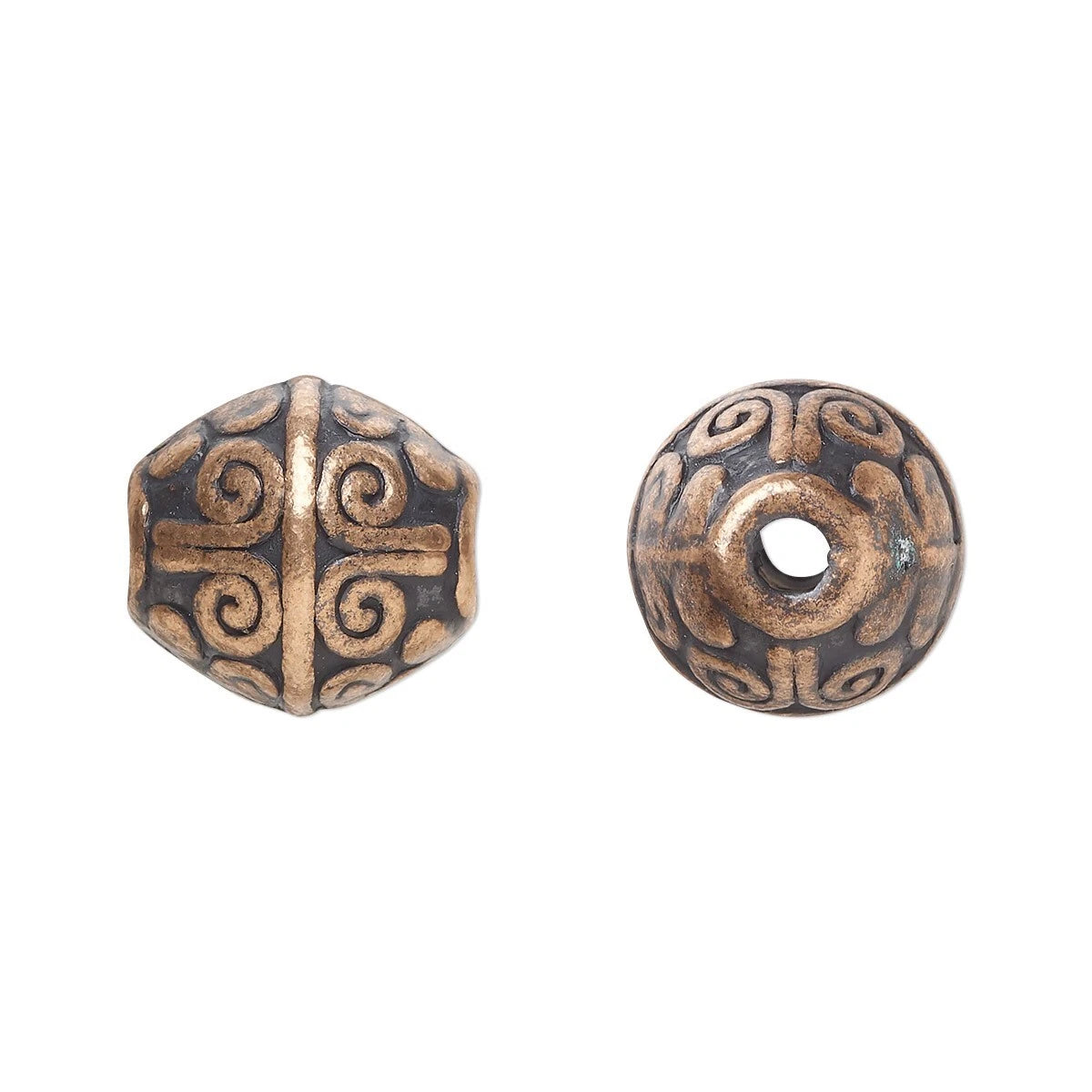 Antiqued Copper Pewter Bicone Beads, 12x11mm, 20 pcs