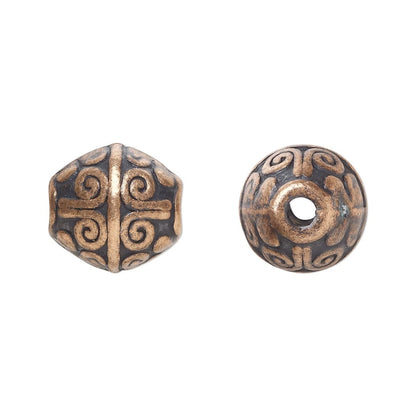 Antiqued Copper Pewter Bicone Beads, 12x11mm, 20 pcs