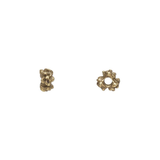 Antique Brass Plated Pewter Flower Spacer Beads, 4x3mm, 100 pcs