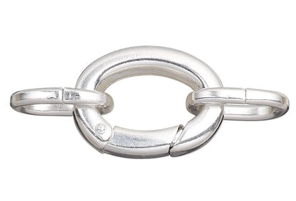 Clasp, 2 Large Silver Plated 20x16mm Self Closing Hinged Bail Clasps